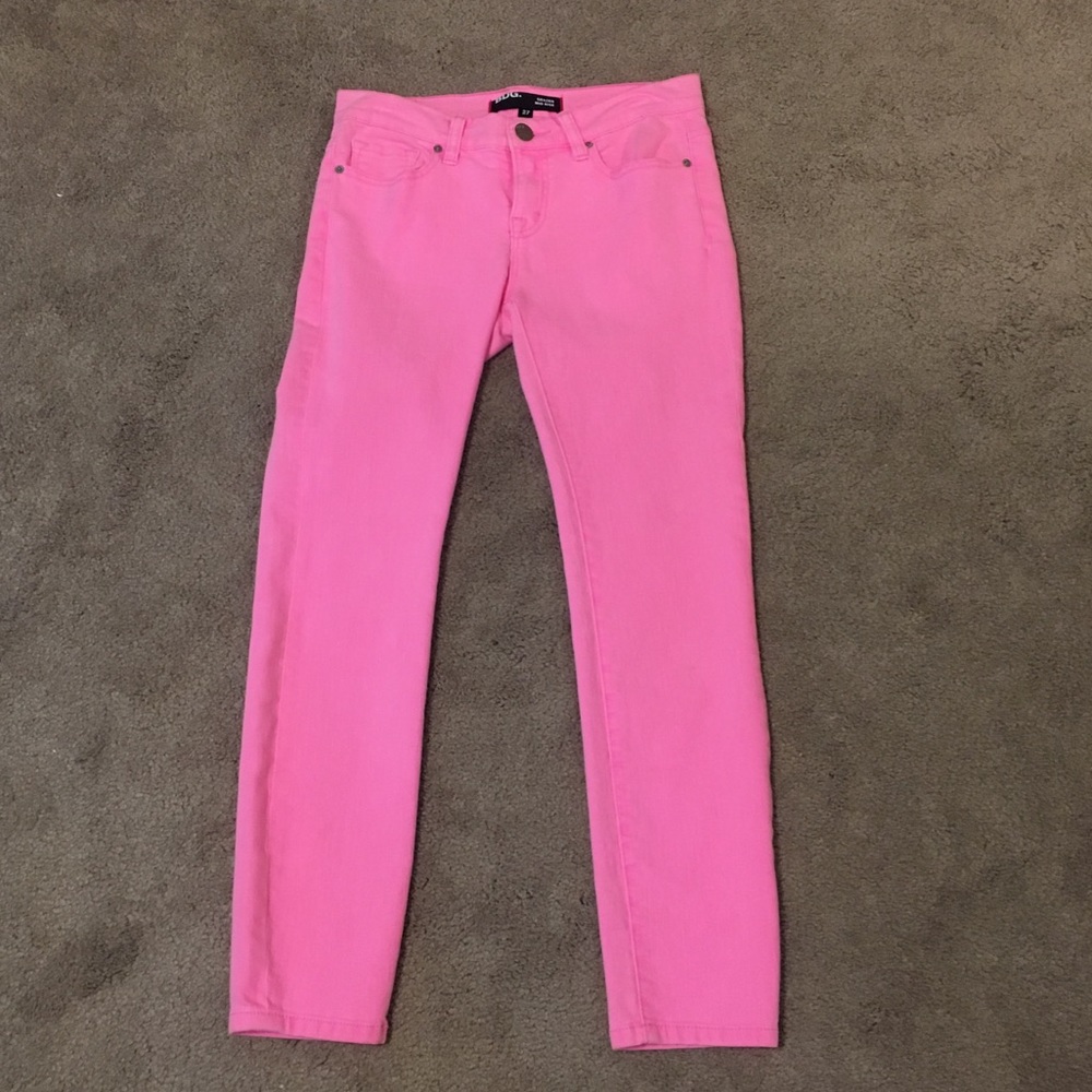 BDG Grazer Mid Rise Hot Pink Skinny Jeans